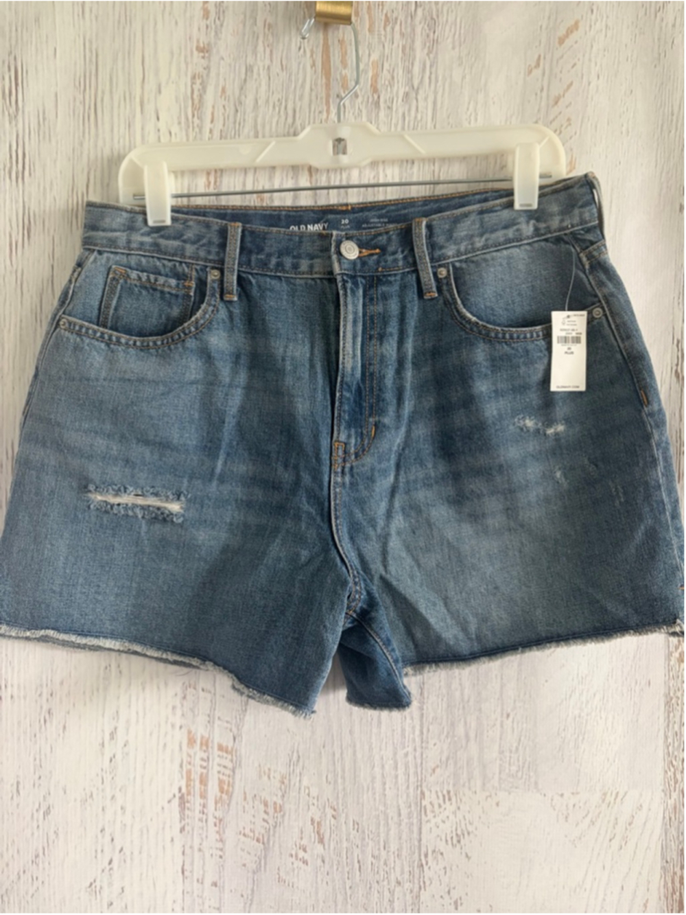 Women's Old Navy Blue Distressed High-Rise Jean Shorts Plus Size 20